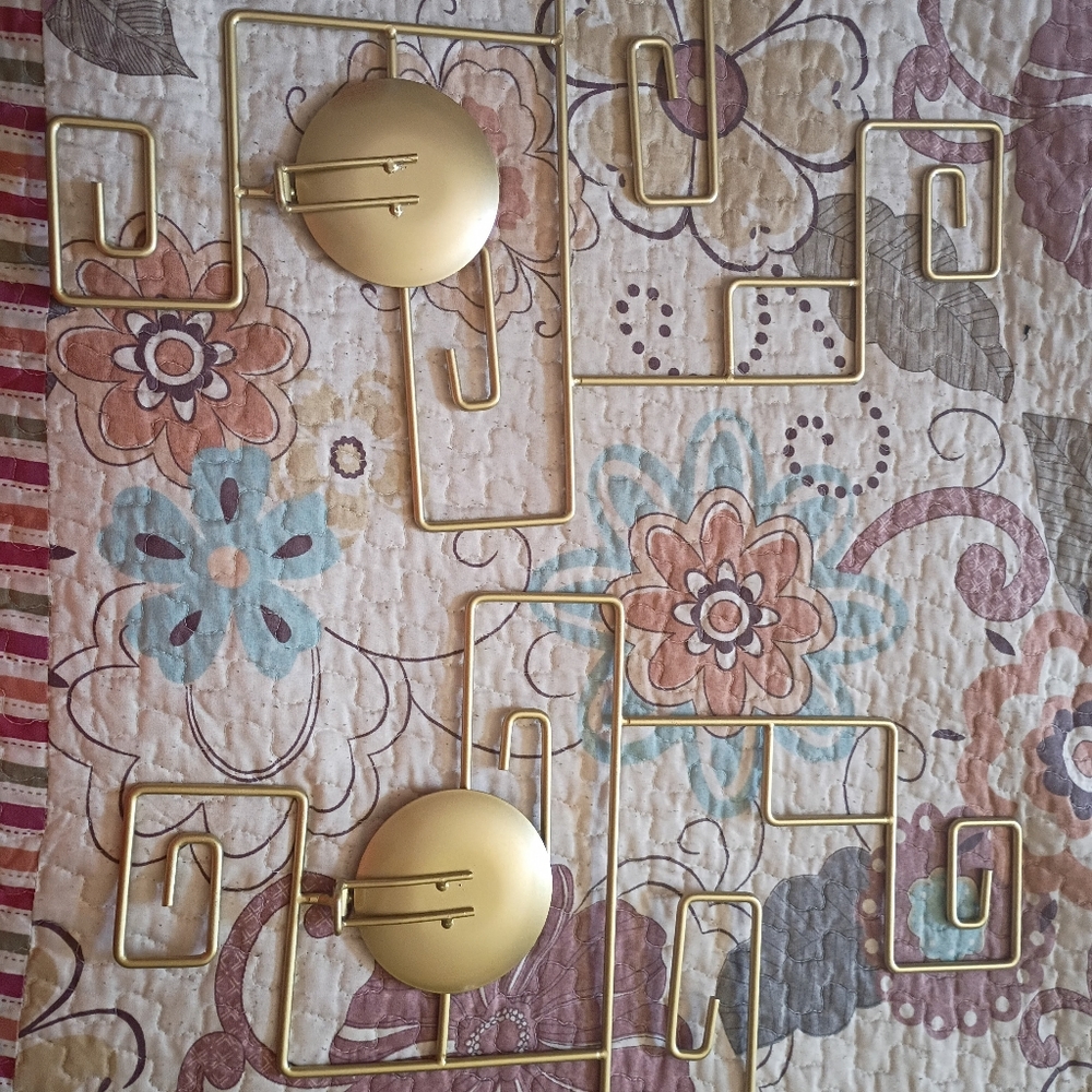 Gold Geometric Wall Sconce Set